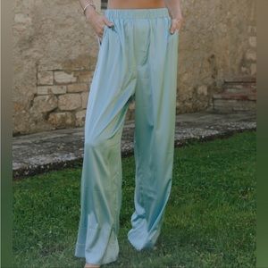 Daily Drills Silky Resort Pant - Light Blue